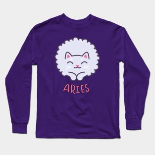 Funny Aries Cat Horoscope Tshirt - Astrology and Zodiac Gift Ideas! Long Sleeve T-Shirt